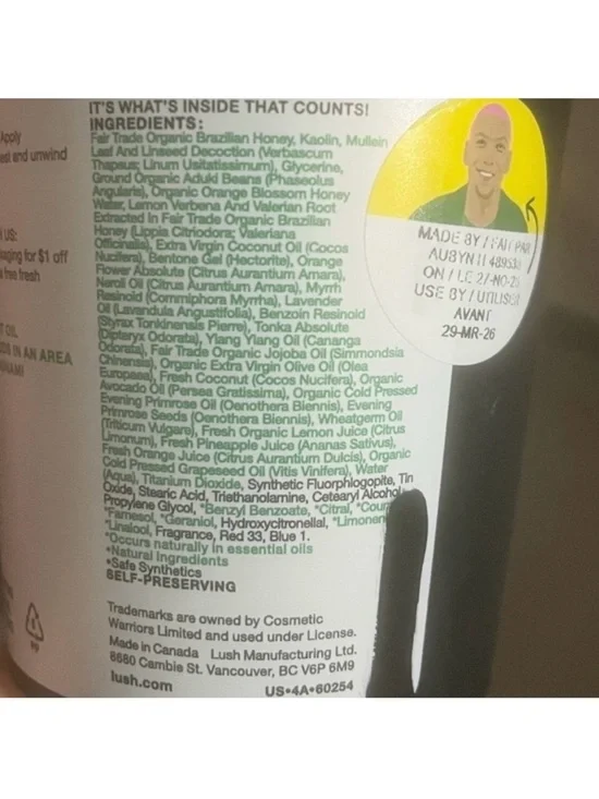 LUSH New Face and Body Mask Beauty Sleep 11.1 OZ Made Canada - Picture 5 of 6